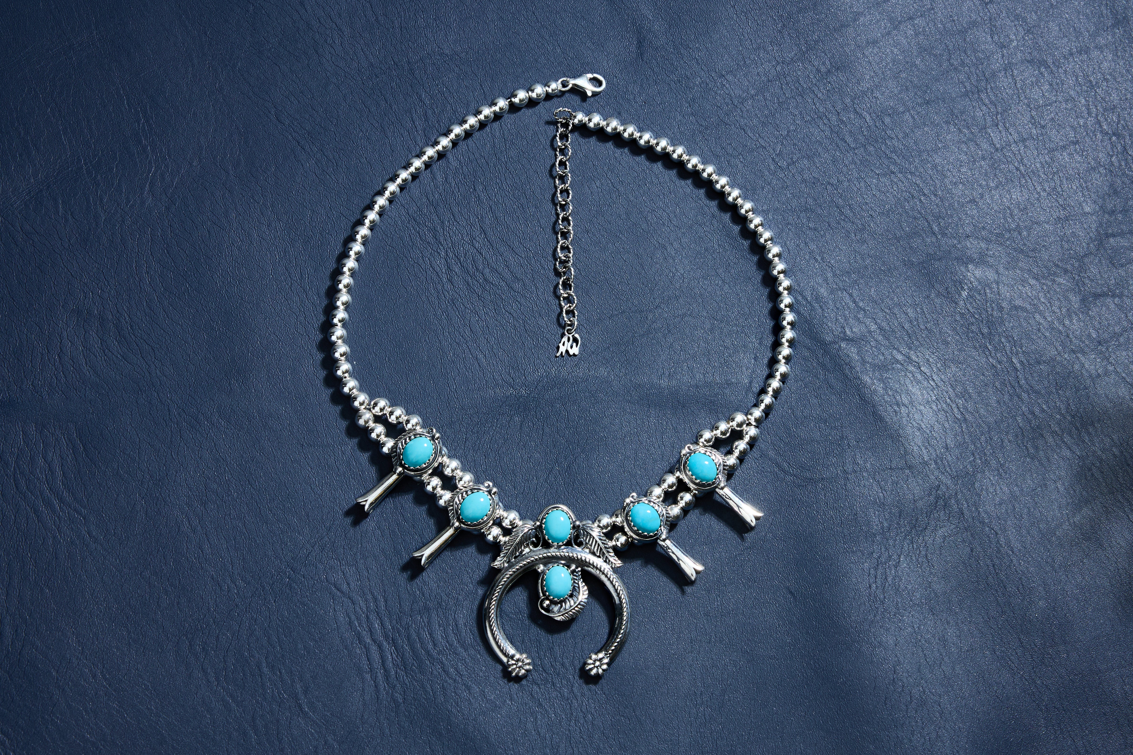 ☆TATIANA☆ Silver 925 Othello Beads Necklace NZ2451 Tassel Necklace! So Unique Native American Navajo Sterling