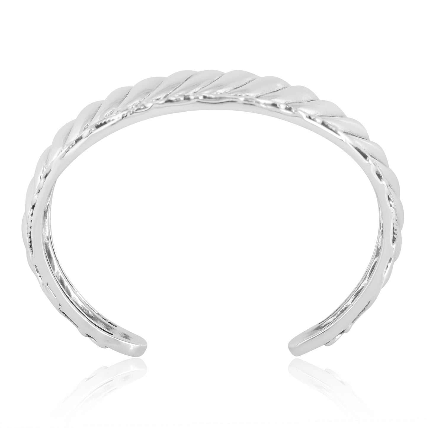 EXCLUSIVELY OURS! Sterling Silver Wide Textured Cuff Bracelet, Sizes Small to Large