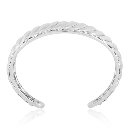 EXCLUSIVELY OURS! Sterling Silver Wide Textured Cuff Bracelet, Sizes Small to Large