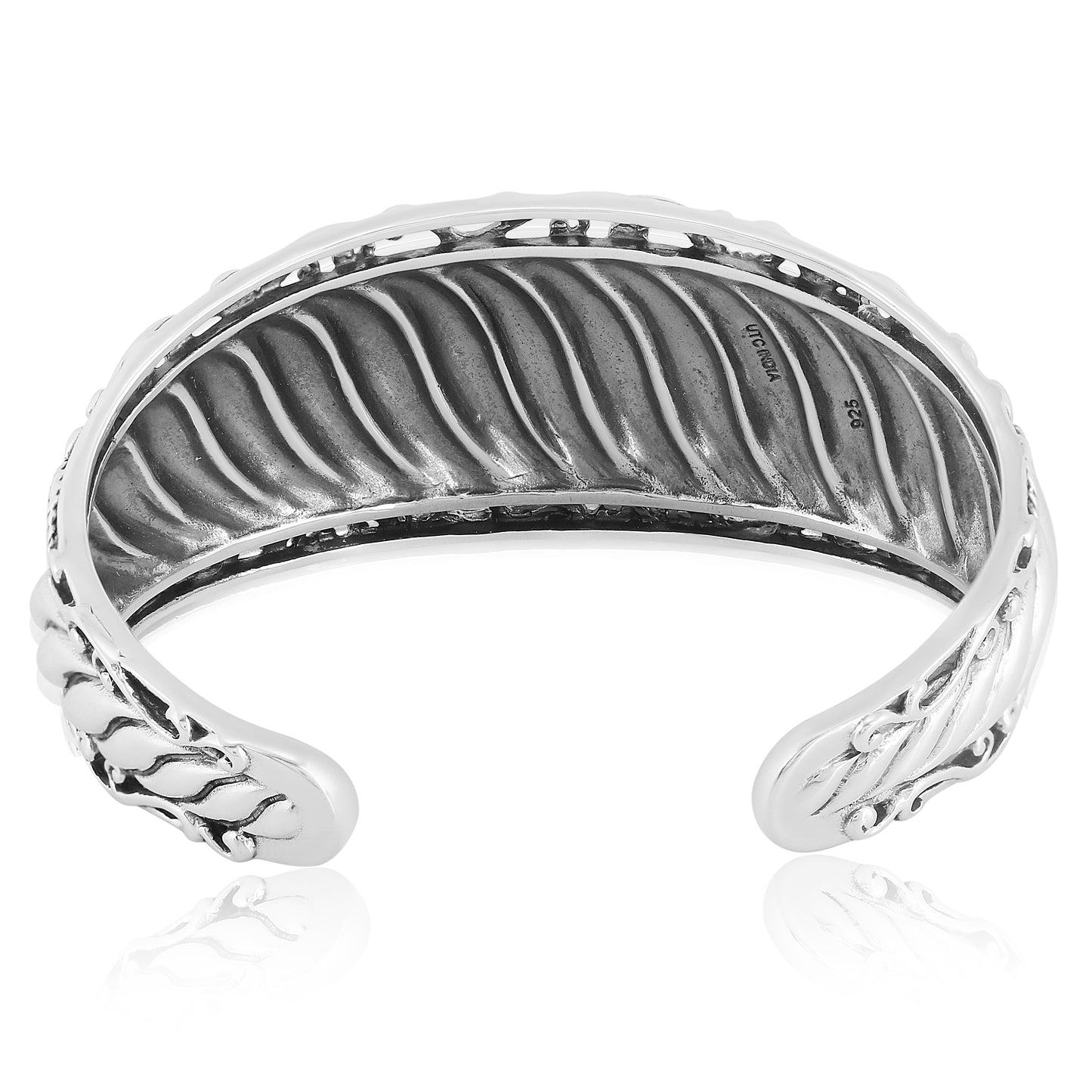 EXCLUSIVELY OURS! Sterling Silver Wide Textured Cuff Bracelet, Sizes Small to Large