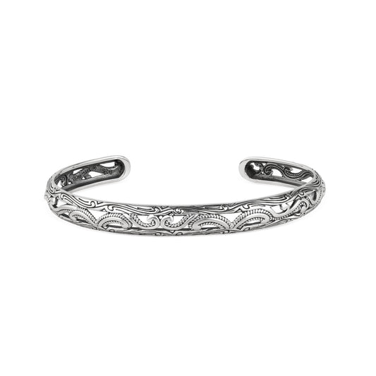 EXCLUSIVELY OURS! Sterling Silver Filigree Cuff Bracelet, Sizes Small to Large