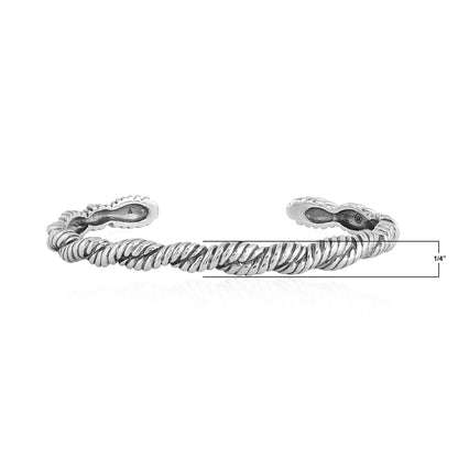 EXCLUSIVELY OURS! Sterling Silver Twisted Rope Cuff Bracelet, Sizes Small to Large