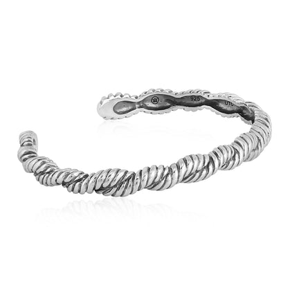 Sterling Silver Twisted Rope Cuff Bracelet, Sizes Small to Large