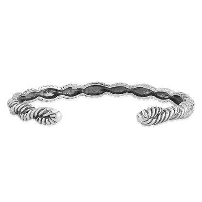 EXCLUSIVELY OURS! Sterling Silver Twisted Rope Cuff Bracelet, Sizes Small to Large