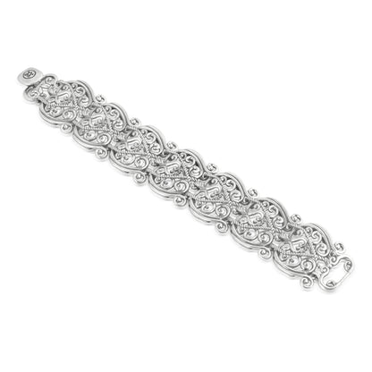 EXCLUSIVELY OURS! Sterling Silver Wide Filigree Bracelet, Sizes Small to Large