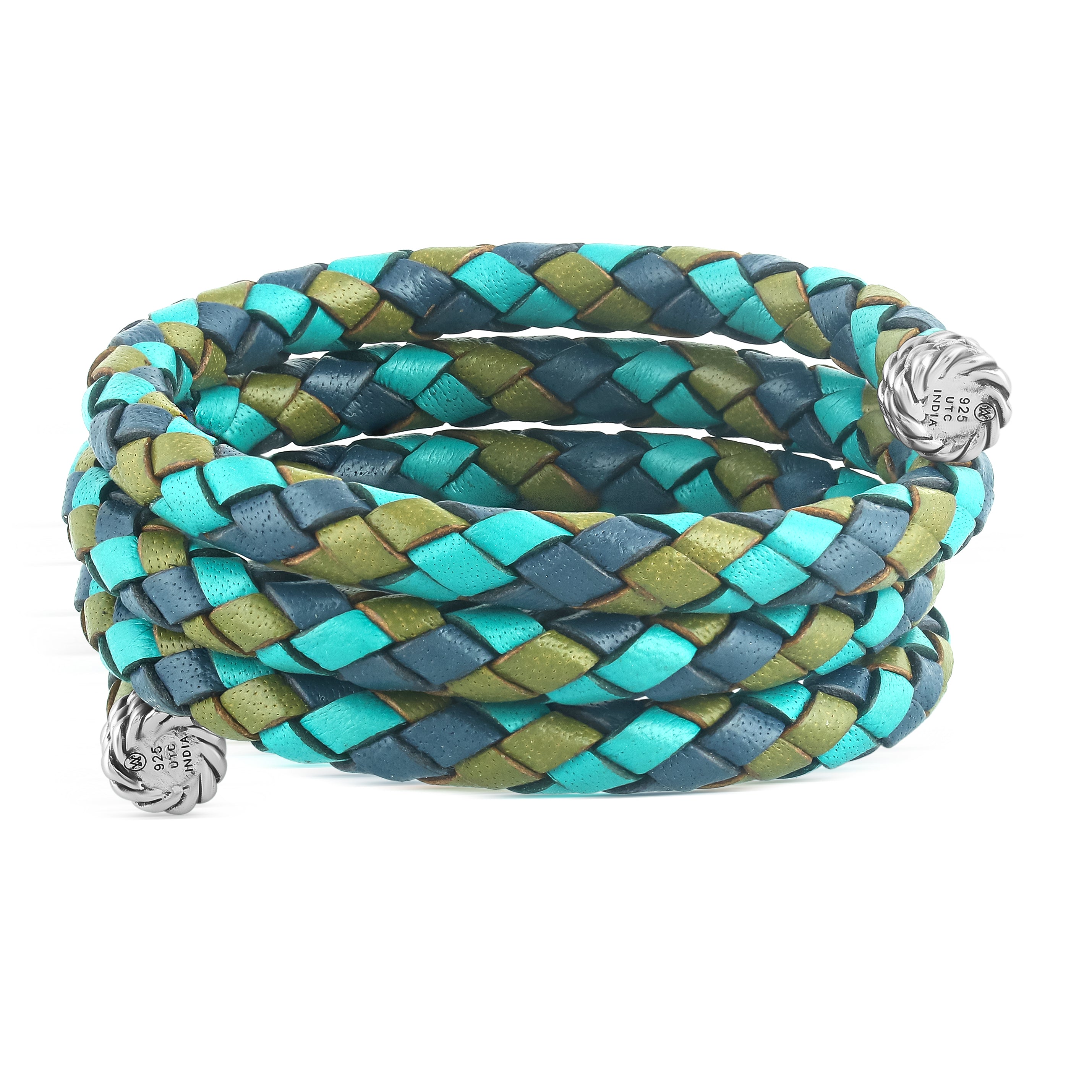 Turquoise, leather and sterling outlets silver bracelet