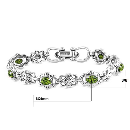 EXCLUSIVELY OURS! Sterling Silver Serpentine Concha Link Bracelet, Sizes Small to Large