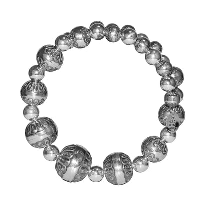 Sterling Silver Native Pearl Coil Wrap Bracelet One Size Fits Most