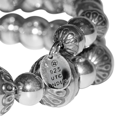 Sterling Silver Native Pearl Coil Wrap Bracelet One Size Fits Most