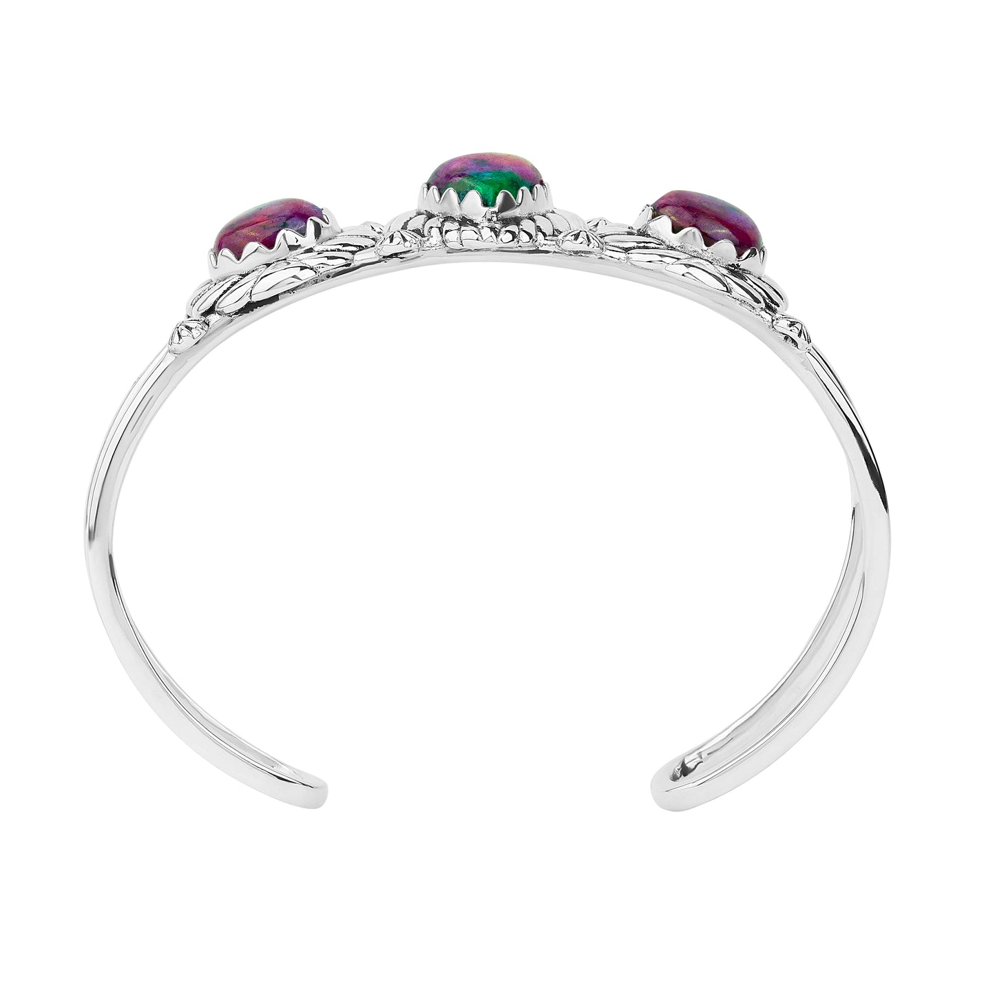LIMITED EDITION! Sterling Silver Ruby Zoisite Pear Cut Rope Design Cuff Bracelet, Sizes Small to Large