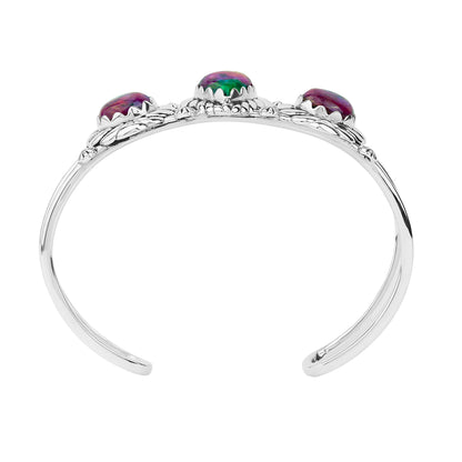 LIMITED EDITION! Sterling Silver Ruby Zoisite Pear Cut Rope Design Cuff Bracelet, Sizes Small to Large