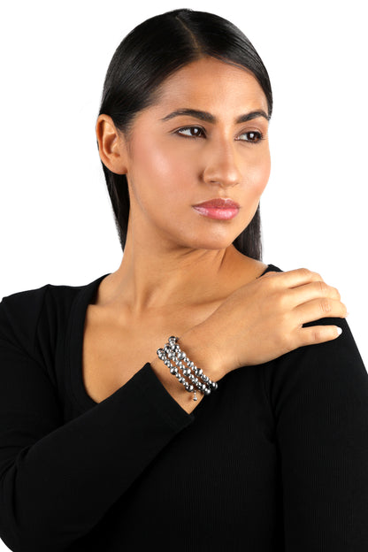 Sterling Silver Beaded Wrap Bracelet