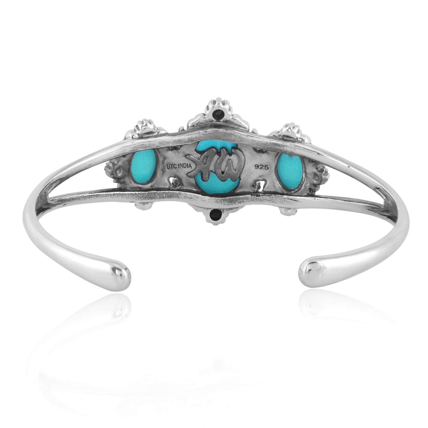 Sterling Silver Kingman Turquoise Cuff Bracelet, Sizes Small to Large