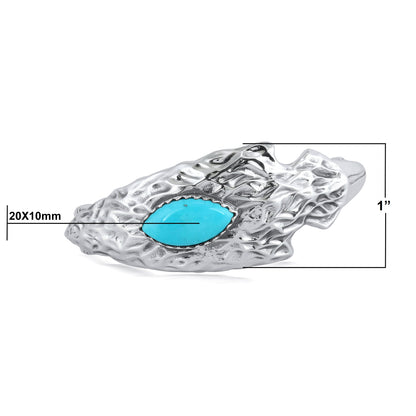 EXCLUSIVELY OURS! Sterling Silver Kingman Turquoise Fritz Casuse Arrowhead Cuff Bracelet, Sizes Small to Large