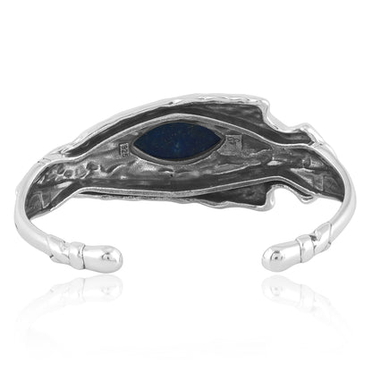 EXCLUSIVELY OURS! Sterling Silver Lapis Fritz Casuse Arrowhead Cuff Bracelet Sizes Small to Large