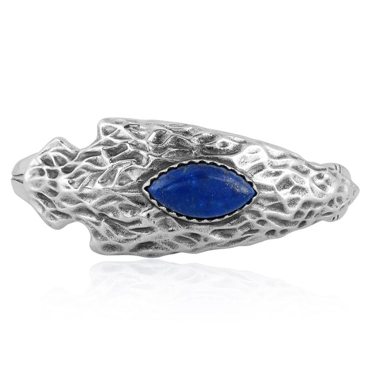EXCLUSIVELY OURS! Sterling Silver Lapis Fritz Casuse Arrowhead Cuff Bracelet Sizes Small to Large