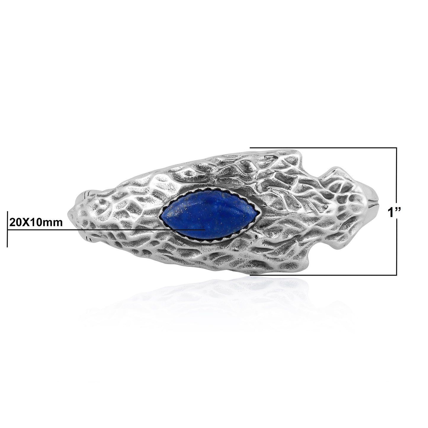 EXCLUSIVELY OURS! Sterling Silver Lapis Fritz Casuse Arrowhead Cuff Bracelet Sizes Small to Large