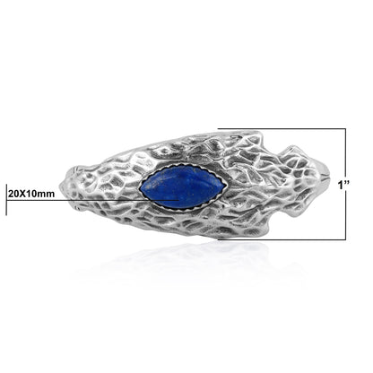 EXCLUSIVELY OURS! Sterling Silver Lapis Fritz Casuse Arrowhead Cuff Bracelet Sizes Small to Large