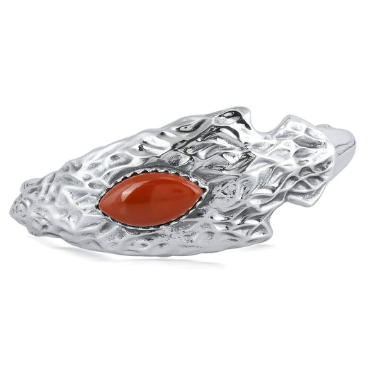 EXCLUSIVELY OURS! Sterling Silver Red Jasper Fritz Casuse Arrowhead Cuff Bracelet Sizes Small to Large