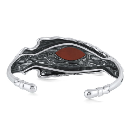 EXCLUSIVELY OURS! Sterling Silver Red Jasper Fritz Casuse Arrowhead Cuff Bracelet Sizes Small to Large