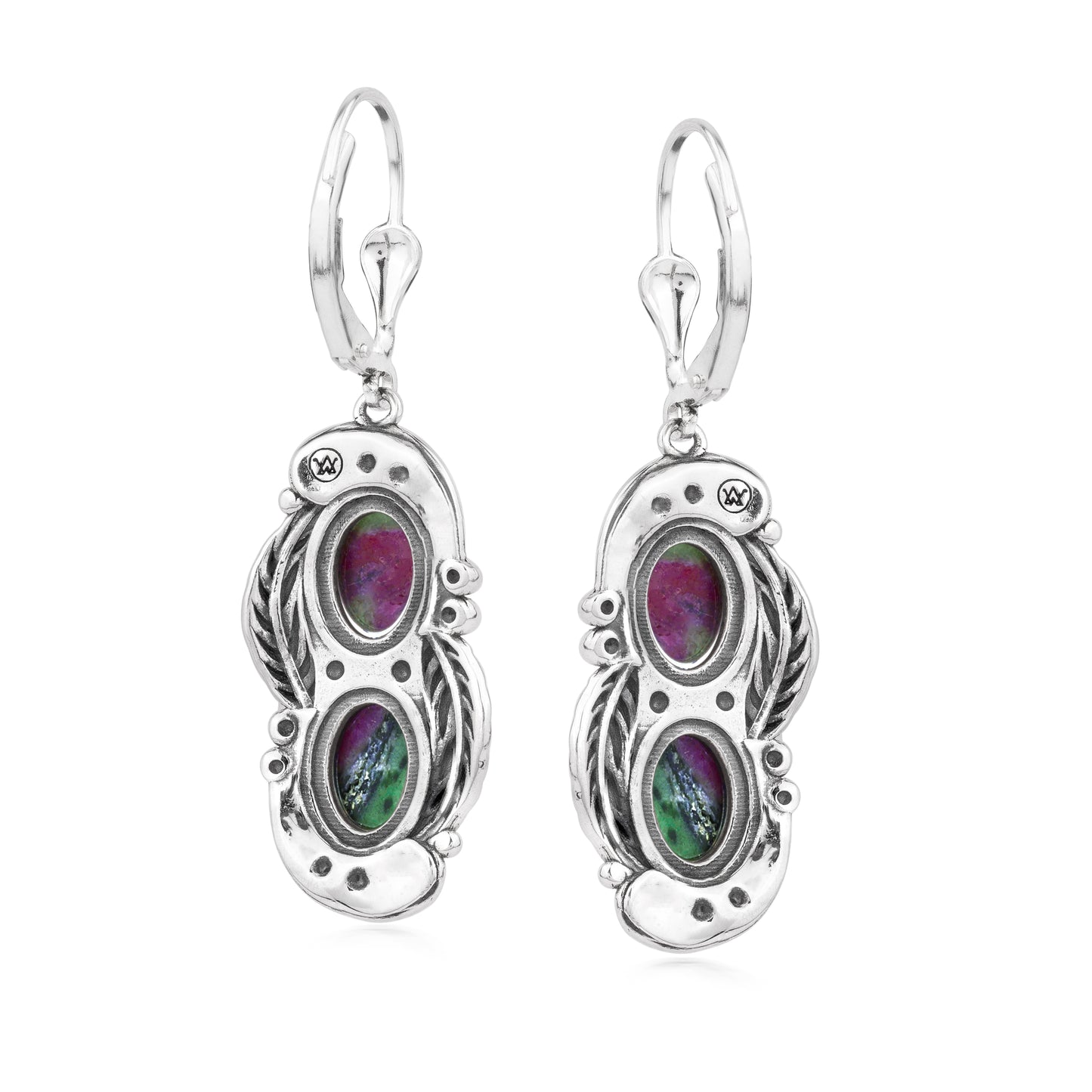 EXCLUSIVELY OURS! Sterling Silver Ruby Zoisite Double Oval Lever Back Earrings