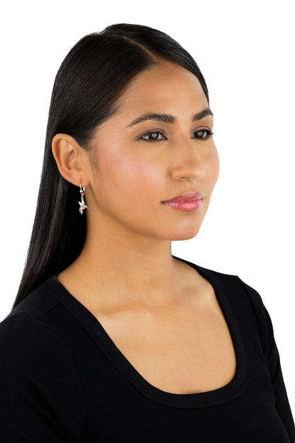 EXCLUSIVELY OURS! Sterling Silver White Mother of Pearl Hummingbird Dangle Earrings