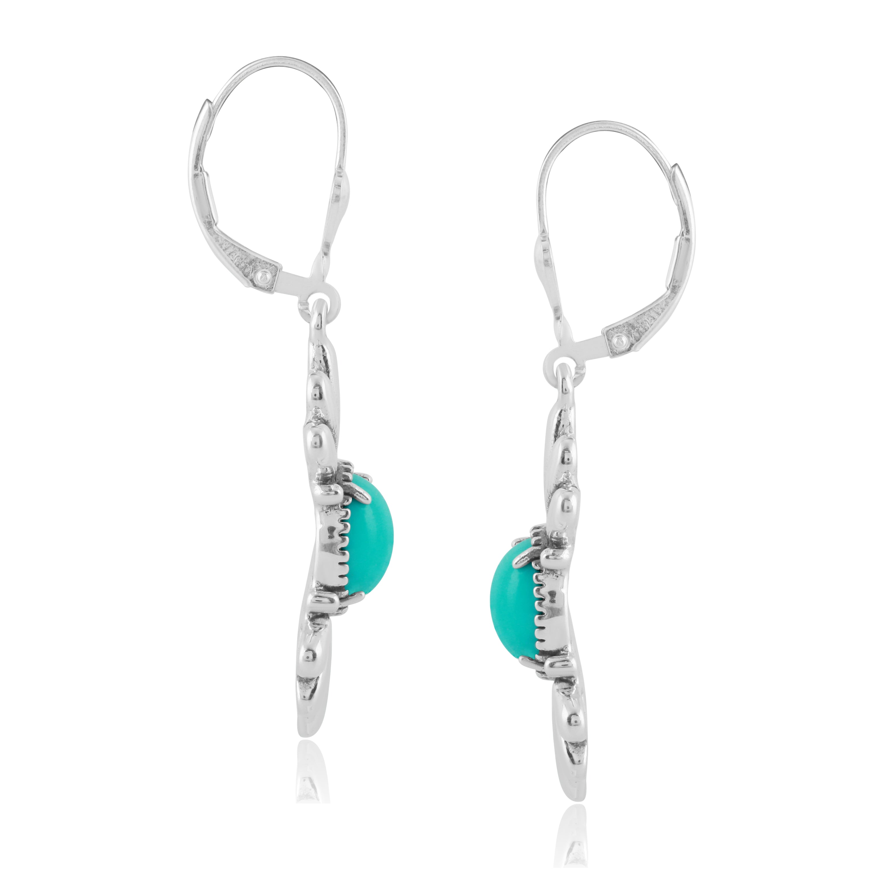 Sleeping Beauty Turquoise 925 Sterling Silver Chanderlier Earrings 2024 2 3/4'' long