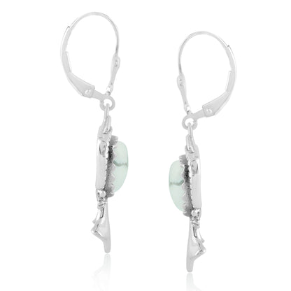 Sterling Silver White Howlite Arrowhead Gemstone Squash Blossom Drop Earrings