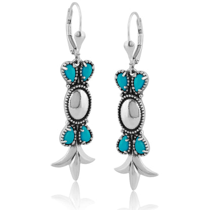 Turquoise Sterling Silver Lever Back Earrings