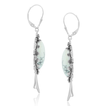 Sterling Silver White Howlite Dangle Earrings