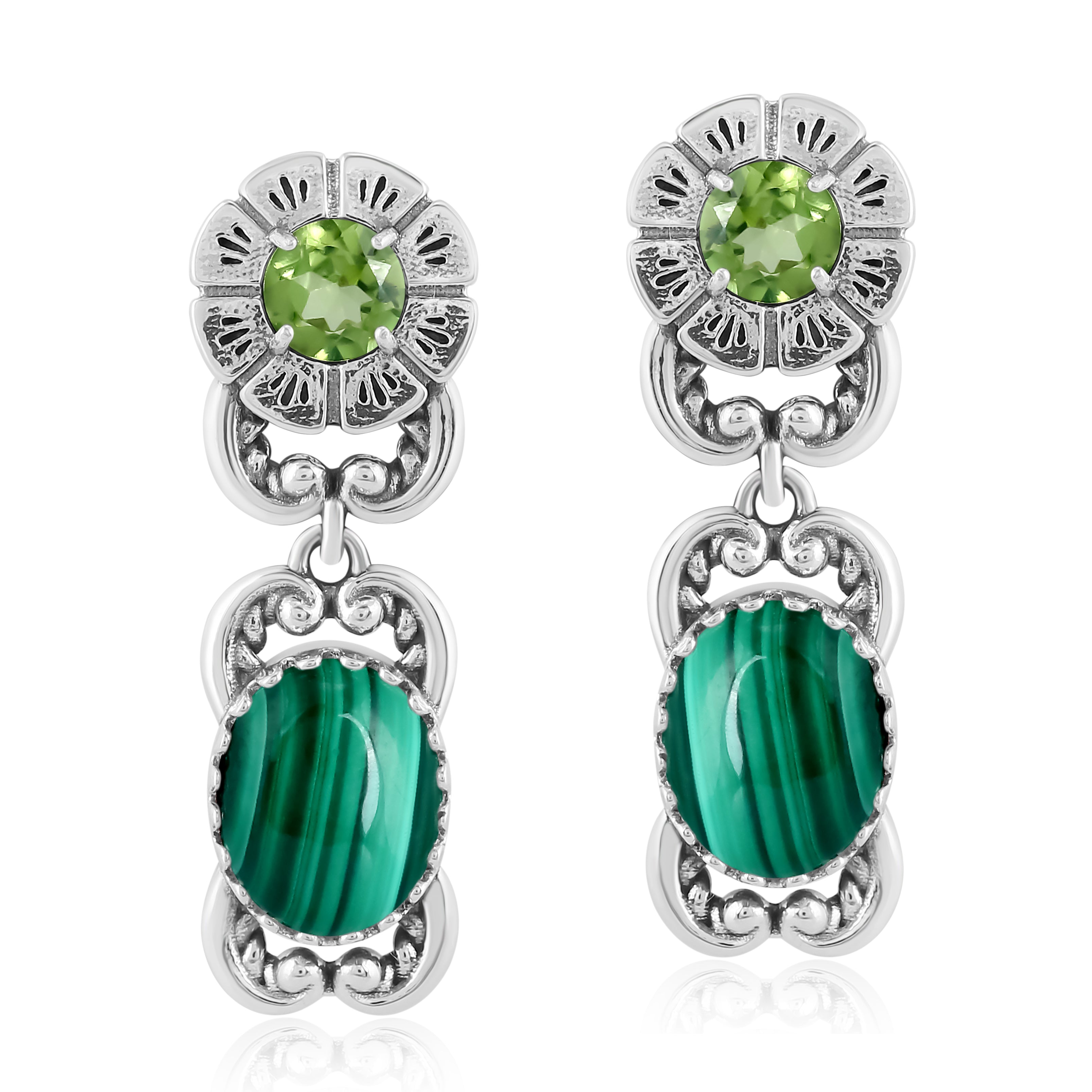 Natural deals Green Emerald .925 Sterling Silver Teardrop Earrings