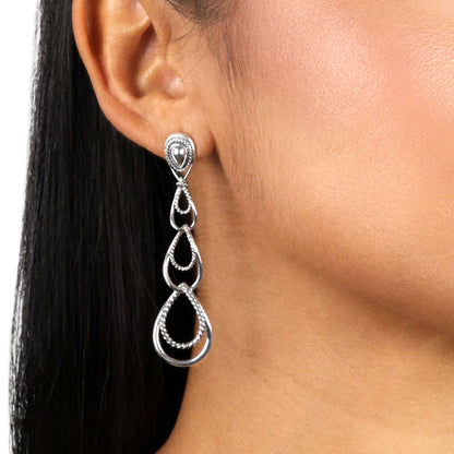 EXCLUSIVELY OURS! Sterling Silver Oval Link Drop Earrings