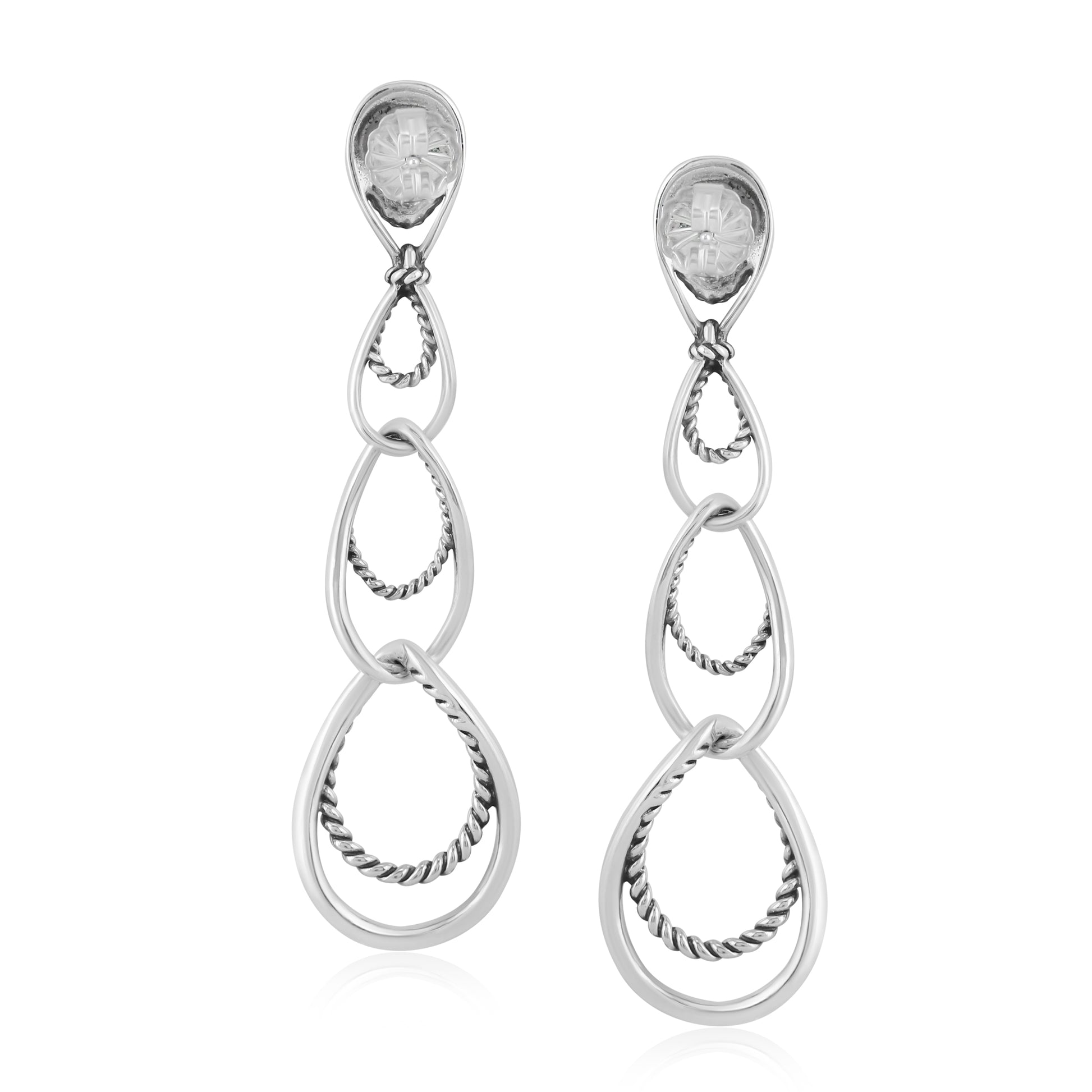 Sterling Silver Oval Link Drop Earrings