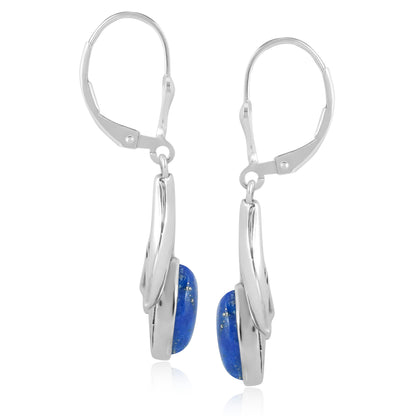 EXCLUSIVELY OURS! Sterling Silver Denim Lapis Gemstone Squash Blossom Earrings