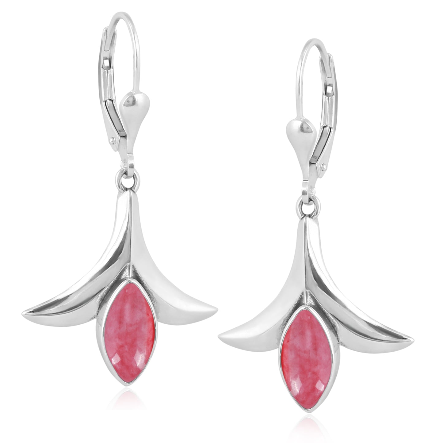 EXCLUSIVELY OURS! Sterling Silver Rhodonite Gemstone Squash Blossom Earrings