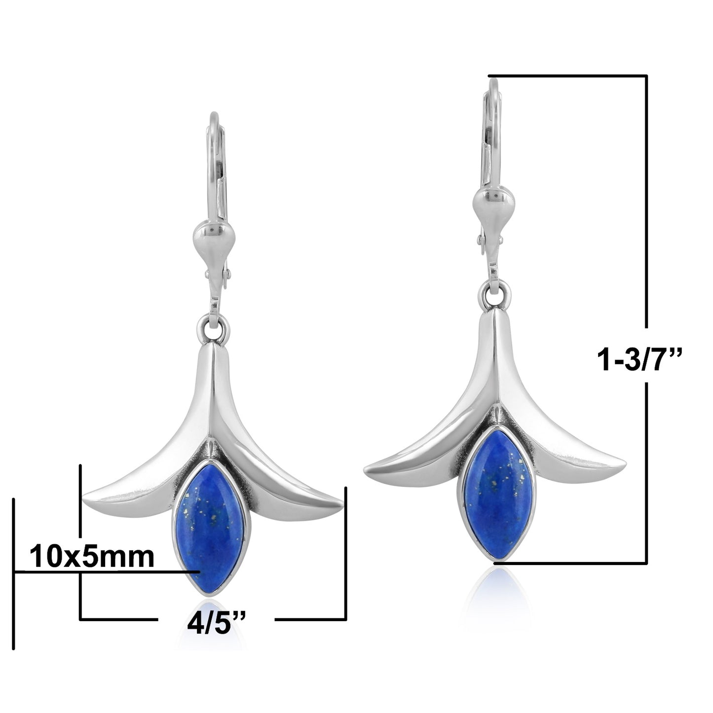 EXCLUSIVELY OURS! Sterling Silver Denim Lapis Gemstone Squash Blossom Earrings