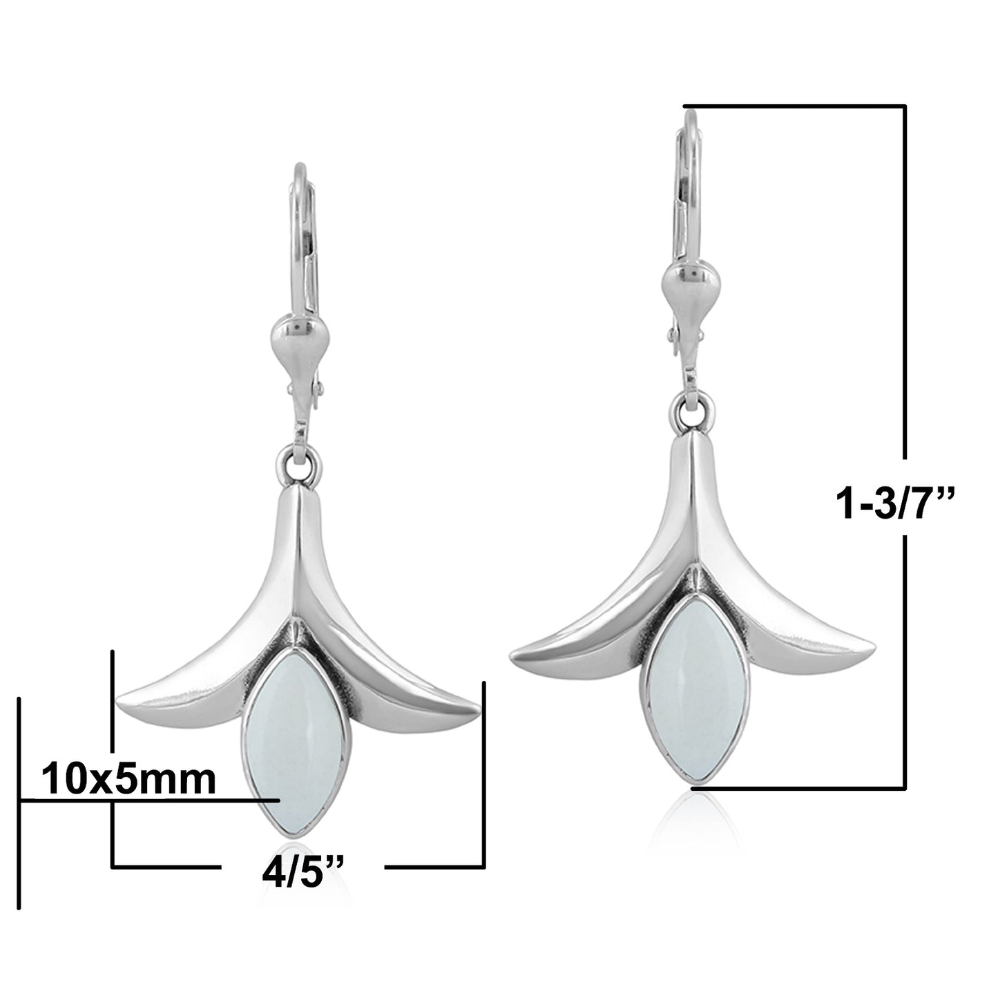 EXCLUSIVELY OURS! Sterling Silver White Agate Gemstone Squash Blossom Earrings