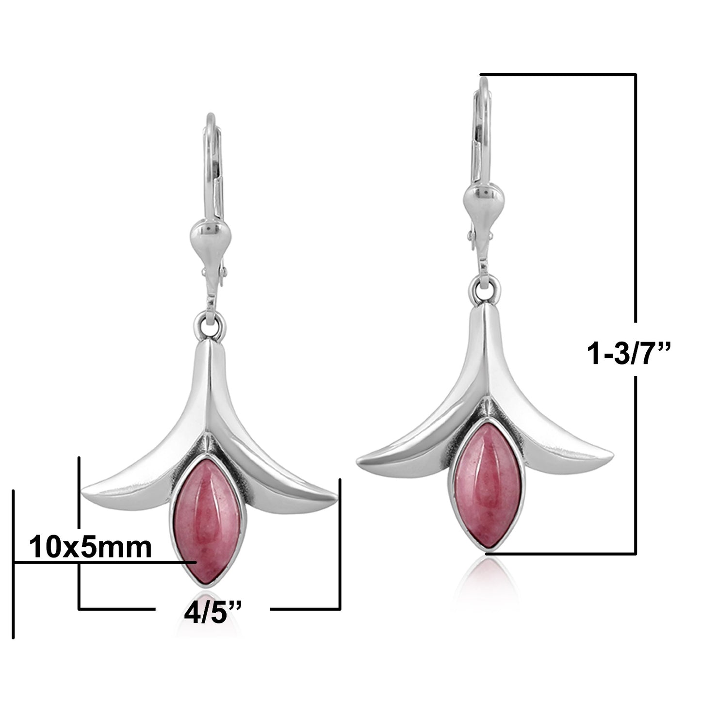 EXCLUSIVELY OURS! Sterling Silver Rhodonite Gemstone Squash Blossom Earrings