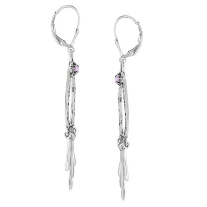 EXCLUSIVELY OURS! Sterling Silver Pink Opal Open Teardrop Dangle Earrings