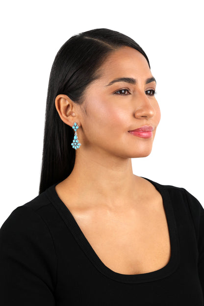 Sterling Silver Kingman Turquoise Chandelier Earrings