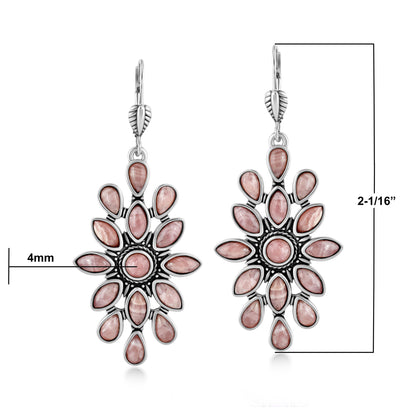 EXCLUSIVELY OURS! Sterling Silver Rhodochrosite Cluster Dangle Earrings