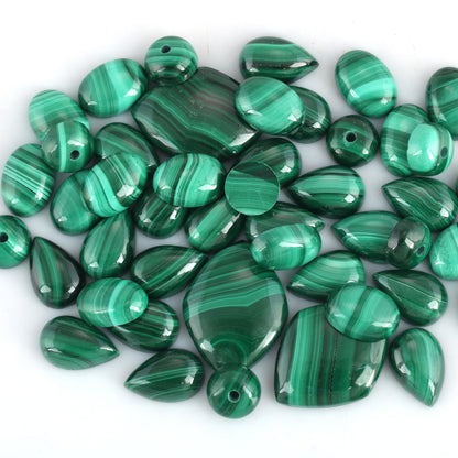 Sterling Silver and Graduated Malachite Bead Necklace 17 Inches