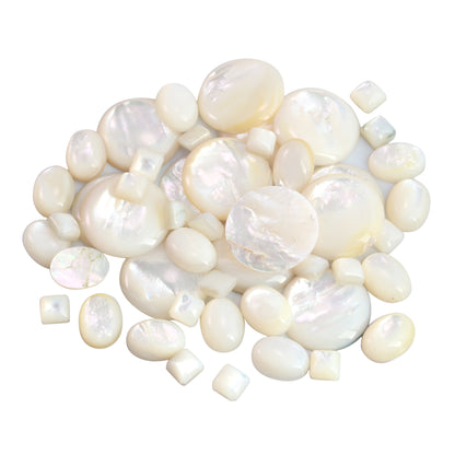 Sterling Silver White Mother of Pearl Gemstone Pear Shaped Lever Back Earrings