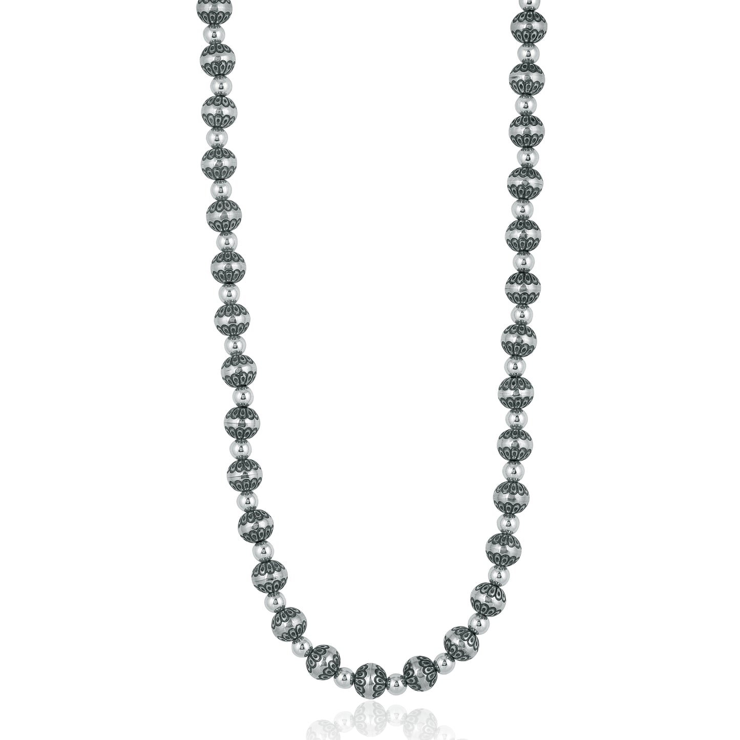 Sterling Silver Native Pearl Bead Necklace, 24 Inches