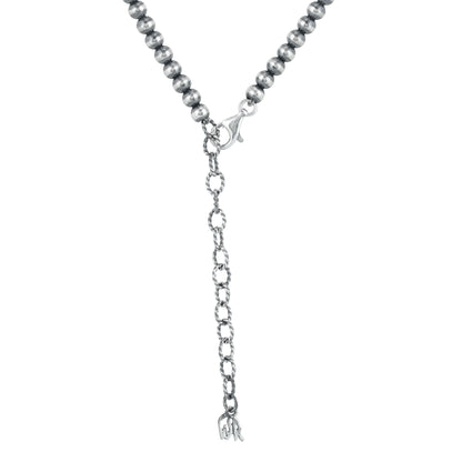 Sterling Silver Blue Lapis Squash Blossom Naja Necklace, 18 to 21 Inches