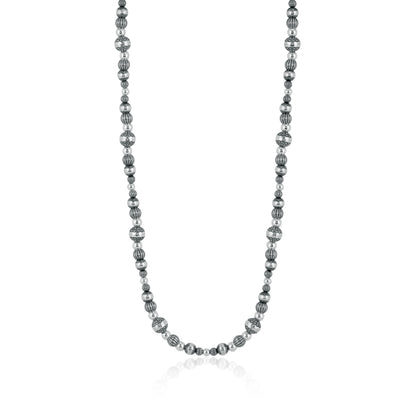 Sterling Silver Native Pearl Mixed Beads Toggle Necklace, 20 Inches