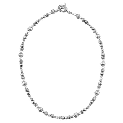 Sterling Silver Native Pearl Mixed Beads Toggle Necklace, 20 Inches