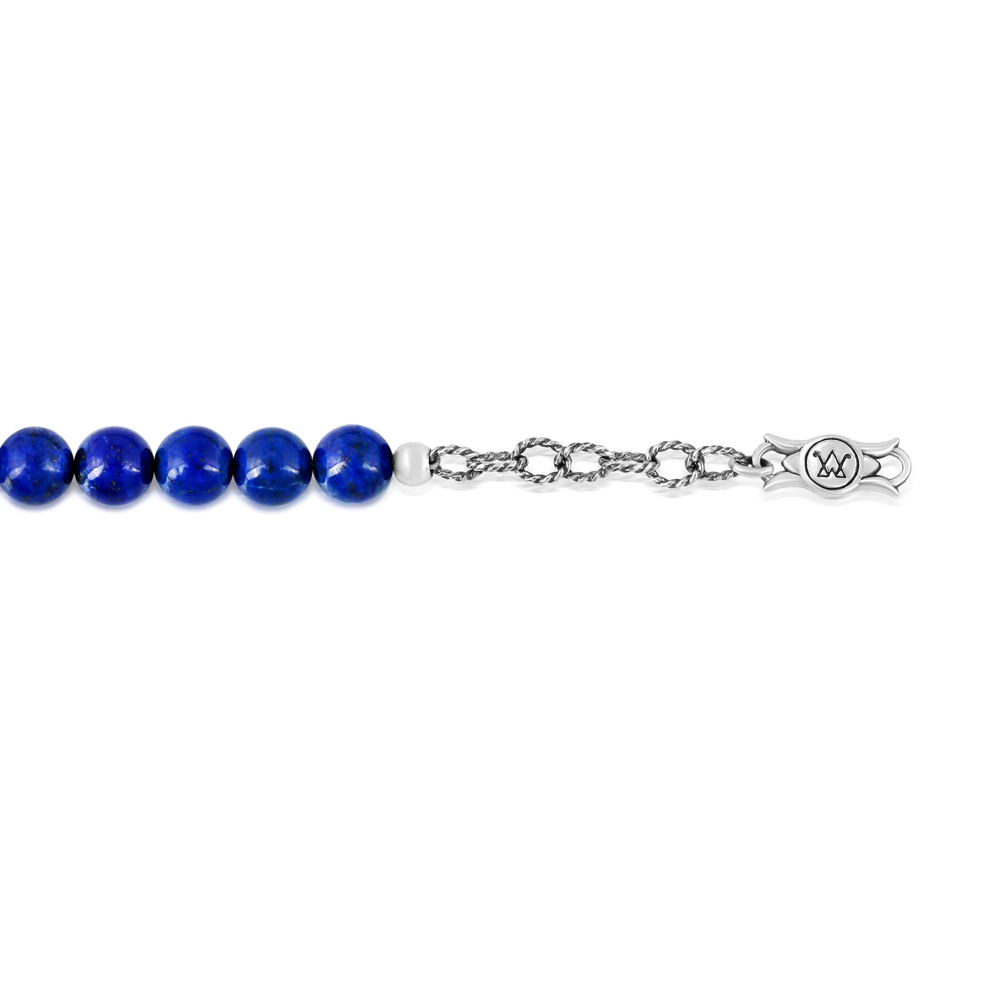 Sterling Silver and Graduated Lapis Lazuli Gemstone Bead Necklace, 17 Inches