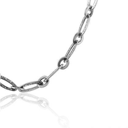 Sterling Silver Polished Oval Link Chain Necklace, 17 Inch or 20 Inch Length