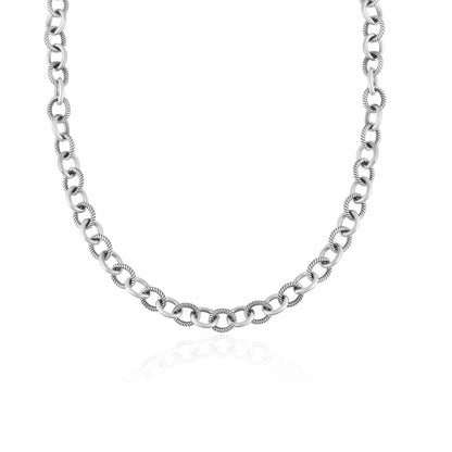 Sterling Silver Oval Link Chain Necklace, 17 or 20 Inches